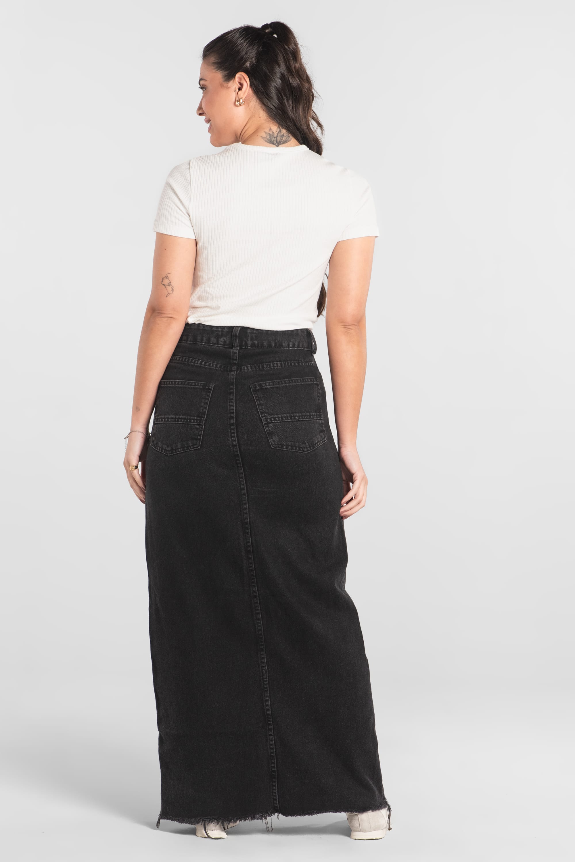 Blusa Feminina Adulto em Ribana Canelada (Off White) Just Basic - Imagem 9